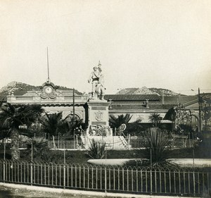 France Toulon Harbor Military Statue of Defense Old Stereoview Photo SIP 1900