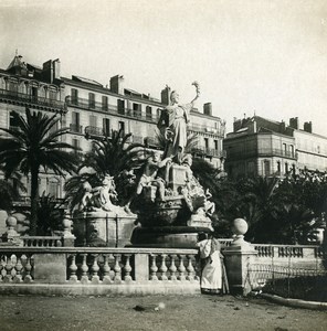 France Toulon Harbor Federation Monument Old Stereoview Photo SIP 1900