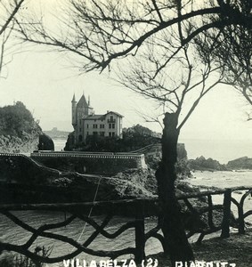 France Biarritz Harbor Villa Belza Old Stereoview Photo CPS 1900