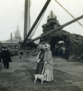 France Biarritz Harbor Rocher de la Vierge Old Stereoview Photo CPS 1900