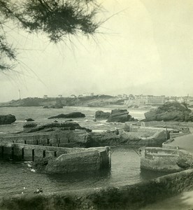 France Biarritz Harbor Fishermen's port Old Stereoview Photo CPS 1900