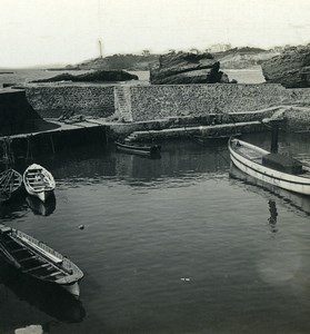 France Biarritz Harbor Fishermen's port Old Stereoview Photo CPS 1900