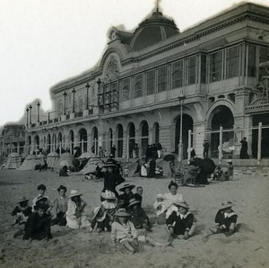 France Biarritz Harbor new Casino Old Stereoview Photo CPS 1900