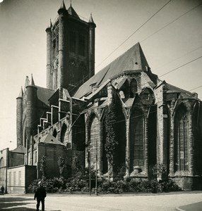 Belgium Ghent Gent Church St Nicholas Apse Old NPG Stereoview Photo 1900's