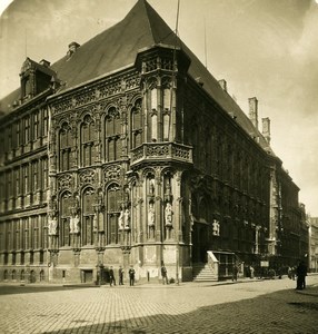 Belgium Ghent Gent City Hall Old NPG Stereoview Photo 1900's