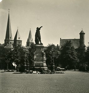 Belgium Ghent Gent Friday Market Square Old NPG Stereoview Photo 1900's