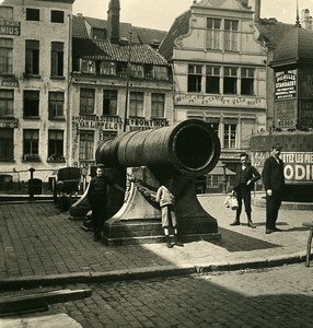 Belgium Ghent Gent Cannon on the Friday Market Place NPG Stereoview Photo 1900's