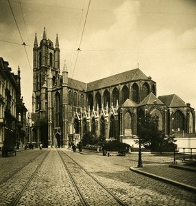 Belgium Ghent Gent Saint Bavon Cathedral Old NPG Stereoview Photo 1900's