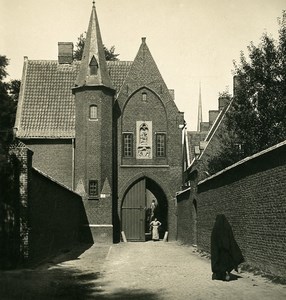 Belgium Ghent Gent Grand Béguinage Entry Old NPG Stereoview Photo 1900's