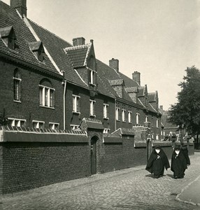 Belgium Ghent Gent Grand Béguinage Street Old NPG Stereoview Photo 1900's