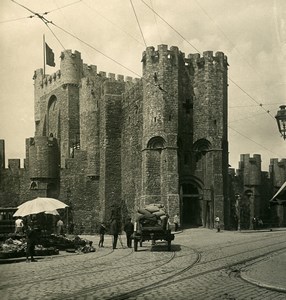 Belgium Ghent Gent Castle Gravensteen Old NPG Stereoview Photo 1900's