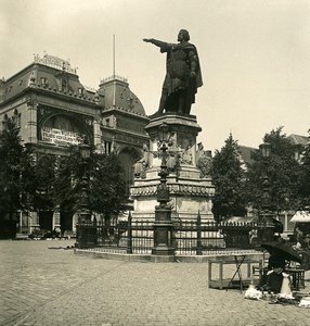 Belgium Ghent Gent Statue of Jacques d'Artevelde Old NPG Stereoview Photo 1900's