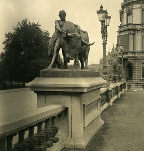 Belgium Liege Statue of the Bull Old NPG Stereoview Photo 1900's