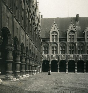 Belgium Liege palace of Justice Courtyard Old NPG Stereoview Photo 1900's