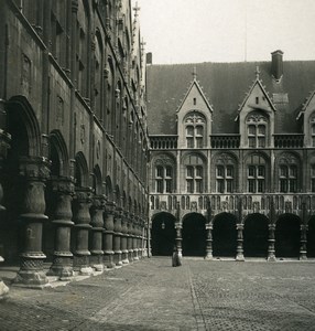 Belgium Liege palace of Justice Courtyard Old NPG Stereoview Photo 1900's