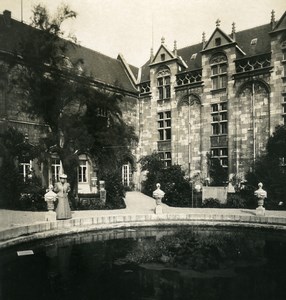 Belgium Liege palace of Justice Fountain Old NPG Stereoview Photo 1900's