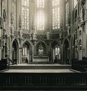 Belgium Liege Saint Jacques the Choir Old NPG Stereoview Photo 1900's