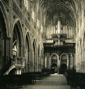 Belgium Liege Saint Jacques the organs Old NPG Stereoview Photo 1900's