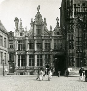 Belgium Bruges Brugge Oude Griffie old NPG Stereoview Photo 1900's