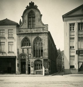Belgium Bruges Brugge House of the Genoese Old NPG Stereoview Photo 1900's