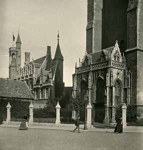 Belgium Bruges Brugge Church Notre Dame Old NPG Stereoview Photo 1900's