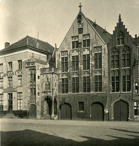 Belgium Bruges Brugge Jean Van Eyck Square Library NPG Stereoview Photo 1900's