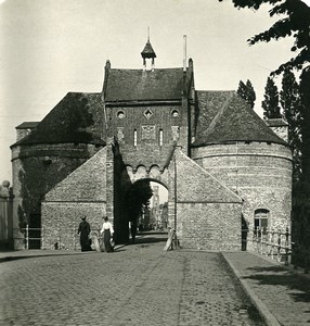 Belgium Bruges Brugge Ezelpoort City Gate Old NPG Stereoview Photo 1900's