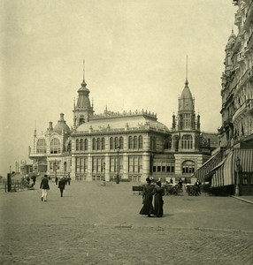 Belgium Ostend Oostende lateral façade of Kursaal NPG Stereoview Photo 1900's