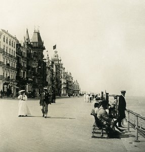 Belgium Ostend Oostende the Dike Old NPG Stereoview Photo 1900's