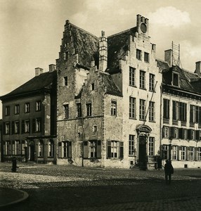 Belgium Mechelen Malines City Hall West Façade Old NPG Stereoview Photo 1900's