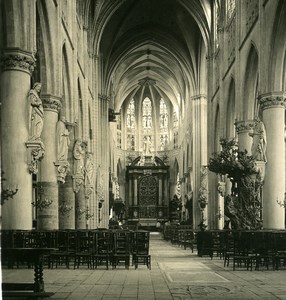 Belgium Mechelen Malines St Rombaut Church interior NPG Stereoview Photo 1900's