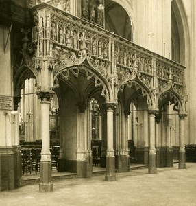 Belgium Leuven Louvain St Peter Church Rood screen NPG Stereoview Photo 1900's