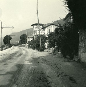 Italy Lake Maggiore Pallanza Suna road Old Possemiers Stereoview Photo 1900