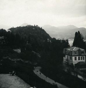 Lake Maggiore Pallanza Intra from Eden Hotel Possemiers Stereoview Photo 1900