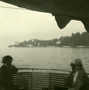 Italy Lake Maggiore Punta Castagnola Old Possemiers Stereoview Photo 1900