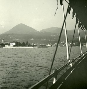 Italy Lake Maggiore Intra panorama Old Possemiers Stereoview Photo 1900