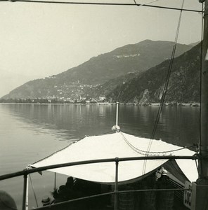 Italy Lake Maggiore Maccagno panorama Old Possemiers Stereoview Photo 1900