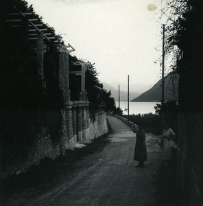 Switzerland Lake Lugano Castagnola Pergola Old Possemiers Stereoview Photo 1900