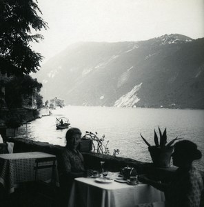 Switzerland Lake Lugano Grotto Helvetia Old Possemiers Stereoview Photo 1900