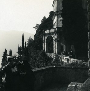 Switzerland Lake Lugano Morcotte church Old Possemiers Stereoview Photo 1900