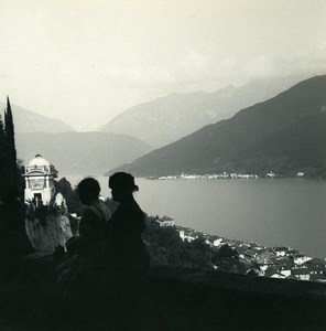 Switzerland Lake Lugano Morcotte panorama Old Possemiers Stereoview Photo 1900