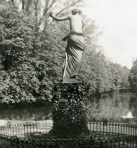 Germany Berlin Tiergarten Goldfischteich Pond Old Stereoview Photo NPG 1900