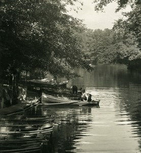 Germany Berlin Tiergarten Neuer Teich Pond Old Stereoview Photo NPG 1900