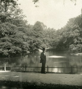 Germany Berlin Tiergarten Rousseau-Insel Island Old Stereoview Photo NPG 1900