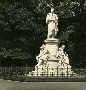 Germany Berlin Tiergarten Goethe Monument Old Stereoview Photo NPG 1900