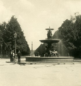 Germany Berlin Tiergarten Wrangelbrunnen Fountain Old Stereoview Photo NPG 1900