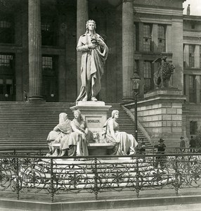 Germany Berlin Schiller Monument Old Stereoview Photo NPG 1900