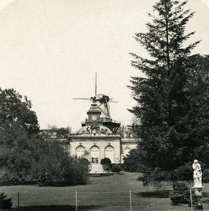 Germany Potsdam Historic Mill of Sanssouci Castle Old Stereoview Photo NPG 1900