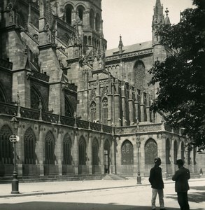 France Strasbourg Cathedral Exterior Old Stereoview Photo NPG 1900