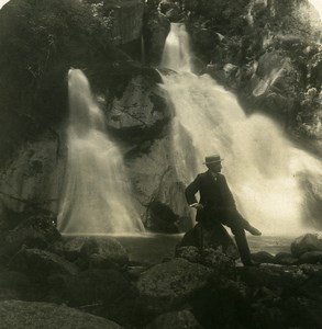 Germany Black Forest Triberg Waterfall Old Stereoview Photo NPG 1900